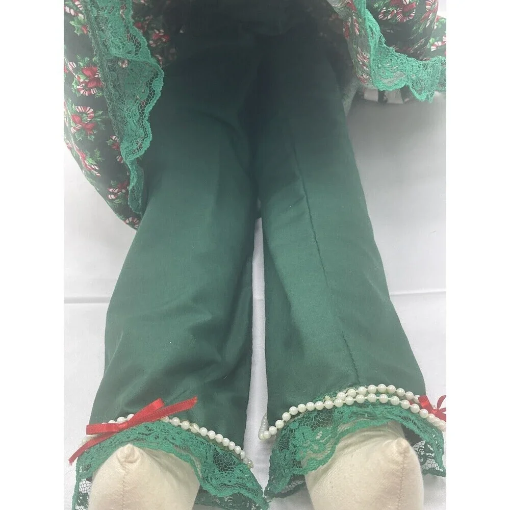 Vintage Bunny Rabbit 26” Handmade Rag Green Clothing Doll Primitive Floppy Ears